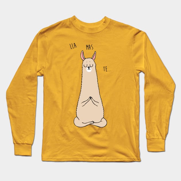 Namaste Llama Long Sleeve T-Shirt by huebucket